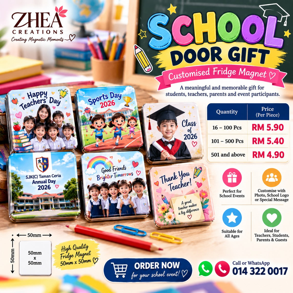 School graduation door gift photo magnets