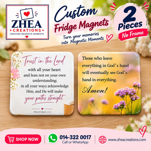 ZHEA Creations custom photo fridge magnets, 2 pieces without frame