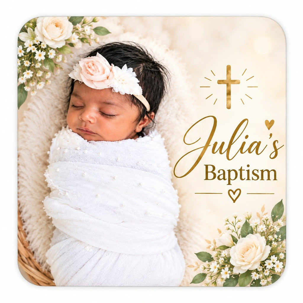 Baptism christening photo fridge magnet door gift