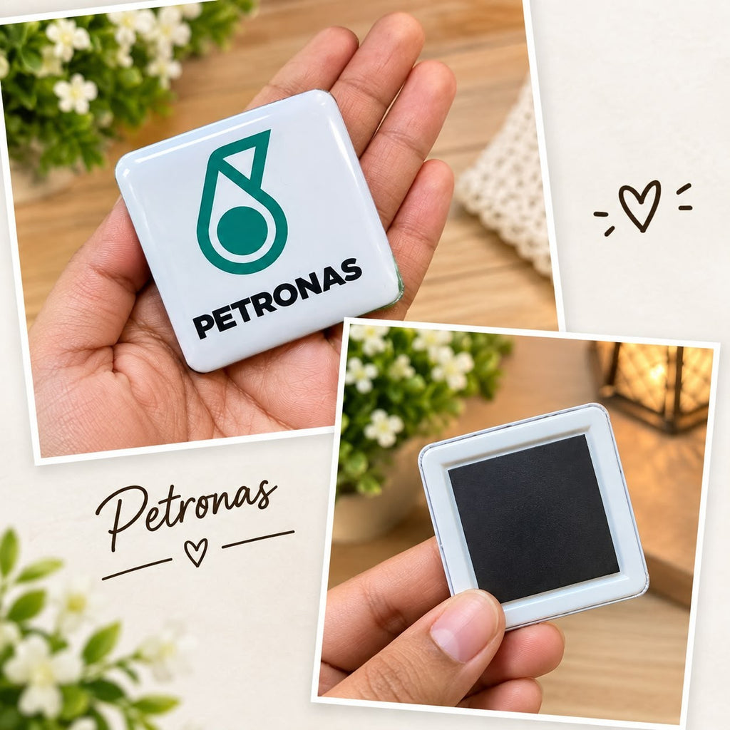Corporate fridge magnet front and magnetic back