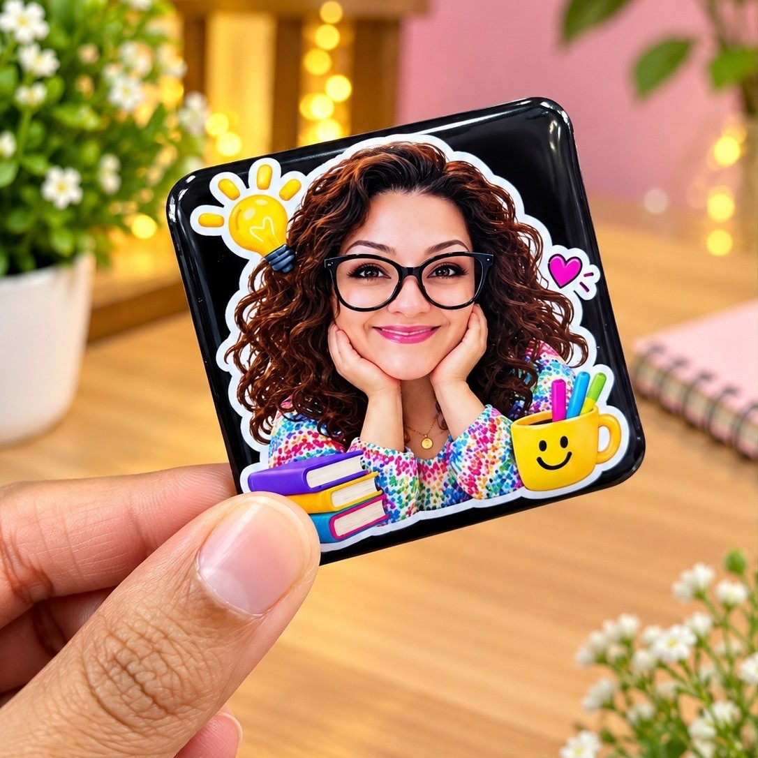 Teacher caricature fridge magnet school door gift